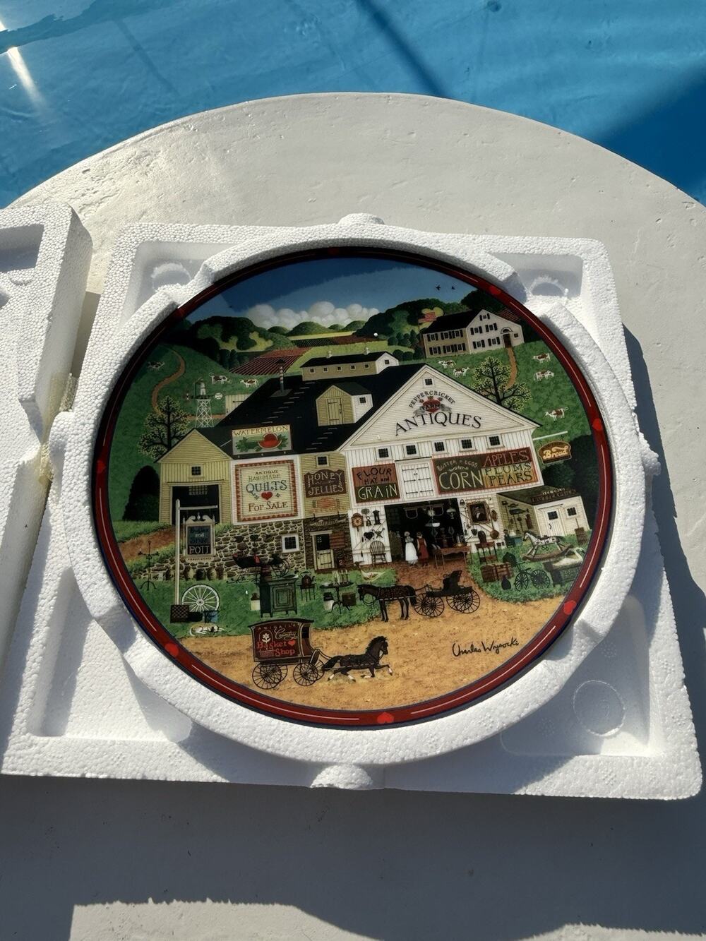 Charles Wysocki Peppercricket Farms Bradford Exchange Collector Plate 1993 COA